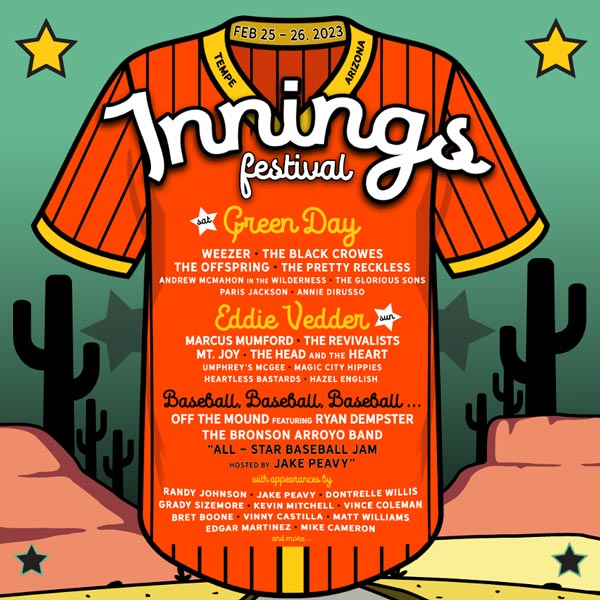 Green Day and Eddie Vedder to headline 5th Annual Innings Festival