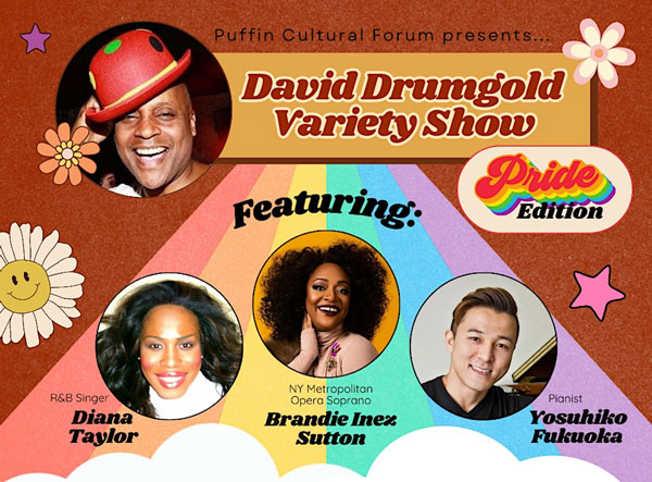 The David Drumgold Variety Show Comes to The Puffin Cultural Forum With A Special Pride Edition